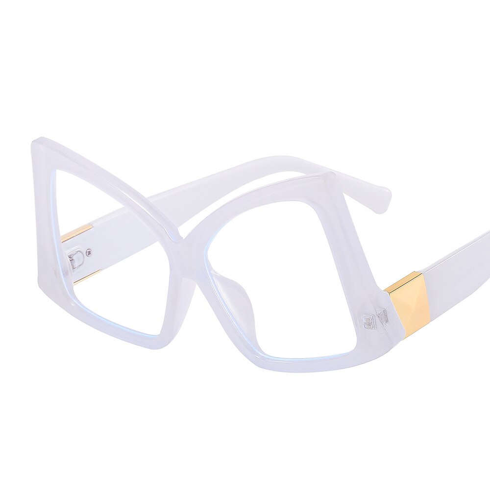 CCspace Women's Full Rim Oversized Square Cat Eye Acetate Eyeglasses 55385 Full Rim CCspace China C3White