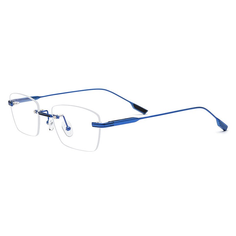 Hdcrafter Unisex Rimless Polygon Square Titanium Eyeglasses 10093 Rimless Hdcrafter Eyeglasses
