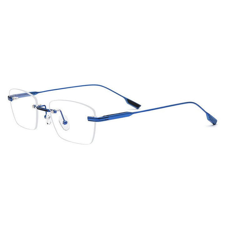 Hdcrafter Unisex Rimless Polygon Square Titanium Eyeglasses 10093 Rimless Hdcrafter Eyeglasses