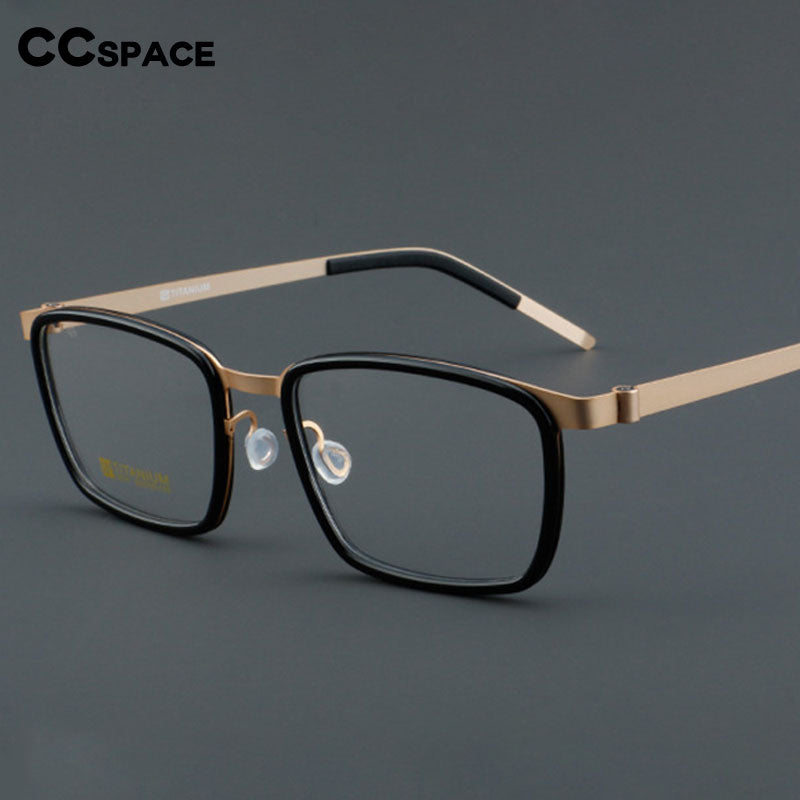 CCspace Unisex Full Rim Square Acetate Titanium Eyeglasses 55023 Full Rim CCspace