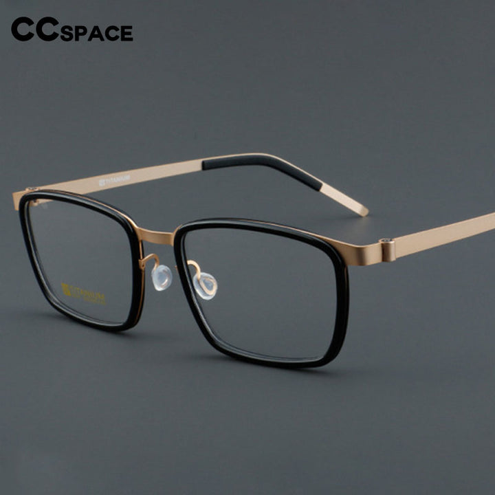 CCspace Unisex Full Rim Square Acetate Titanium Eyeglasses 55023 Full Rim CCspace
