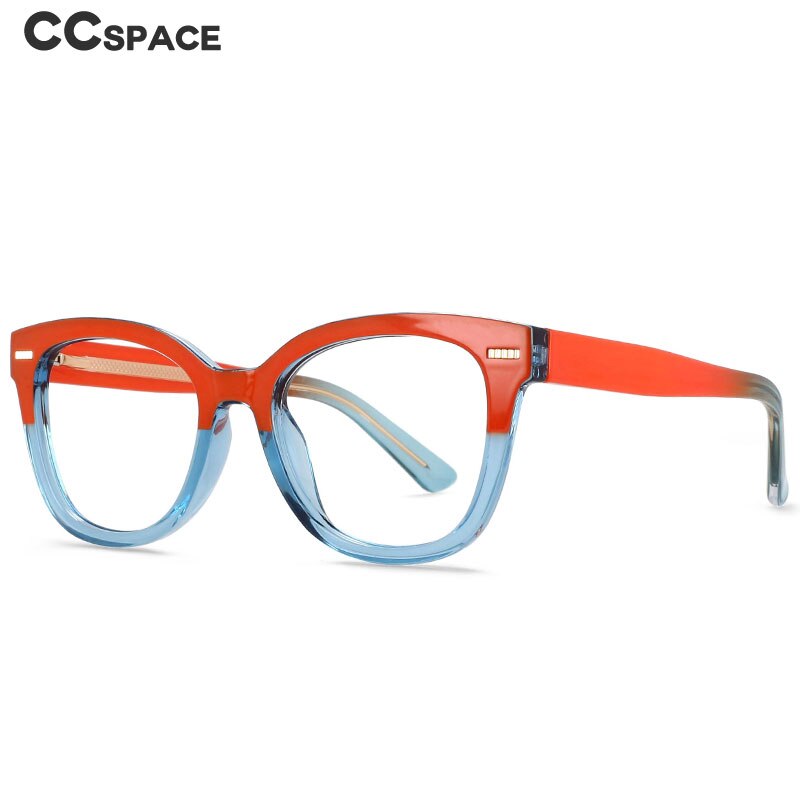 CCspace Unisex Full Rim Square Cat Eye Frame Eyeglasses 54607 Full Rim CCspace