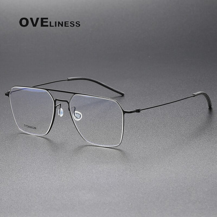 Oveliness Unisex Full Rim Square Double Bridge Titanium Eyeglasses 5517 Full Rim Oveliness