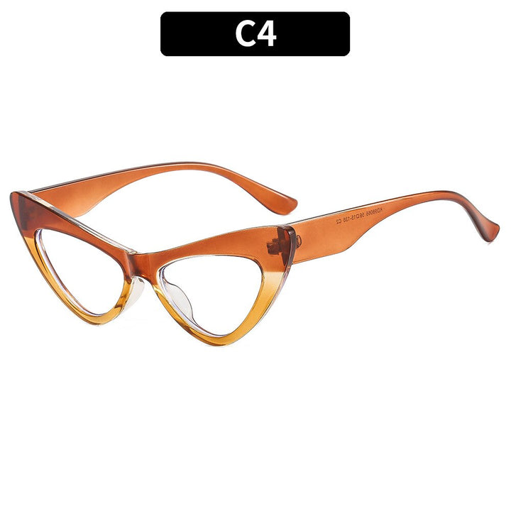 CCspace Women's Full Rim Oversized Cat Eye Acetate Eyeglasses 53299 Full Rim CCspace China Champagne