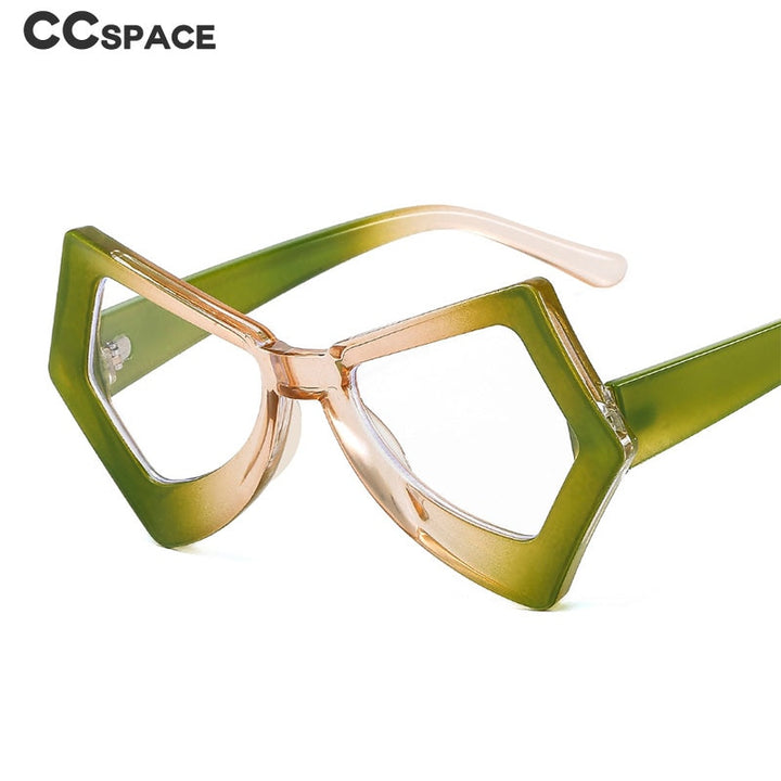 CCspace Unisex Full Rim Polygonal Cat Eye Acetate Frame Eyeglasses 54620 Full Rim CCspace