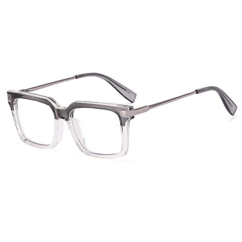 CCspace Unisex Full Rim Square Cat Eye Tr 90 Titanium Eyeglasses 54785 Full Rim CCspace China Gray clear