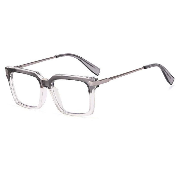 CCspace Unisex Full Rim Square Cat Eye Tr 90 Titanium Eyeglasses 54785 Full Rim CCspace China Gray clear