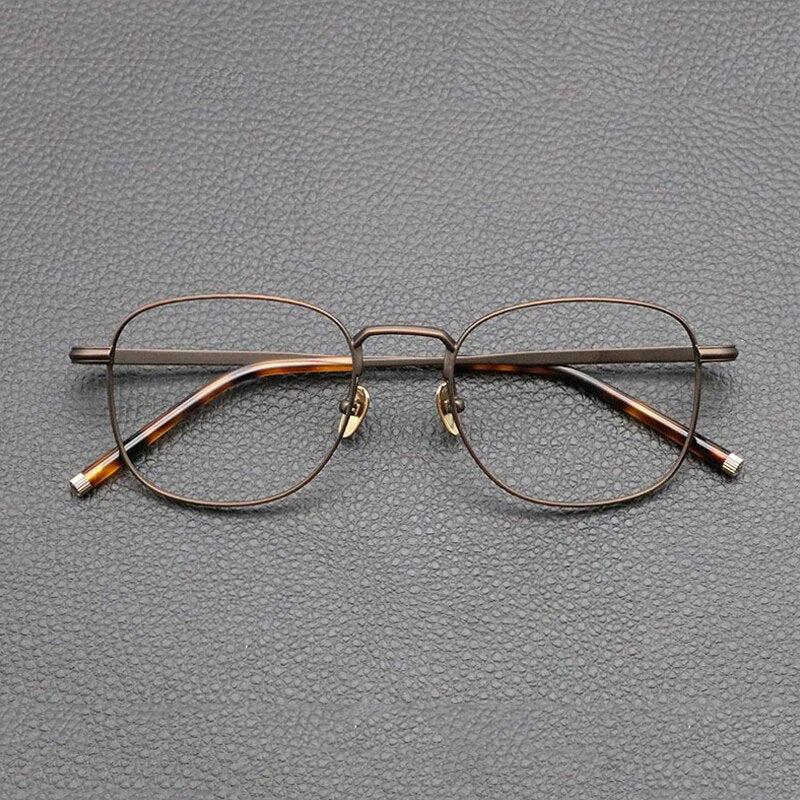 Gatenac Unisex Full Rim Square Titanium Eyeglasses Gxyj840 Full Rim Gatenac Bronze