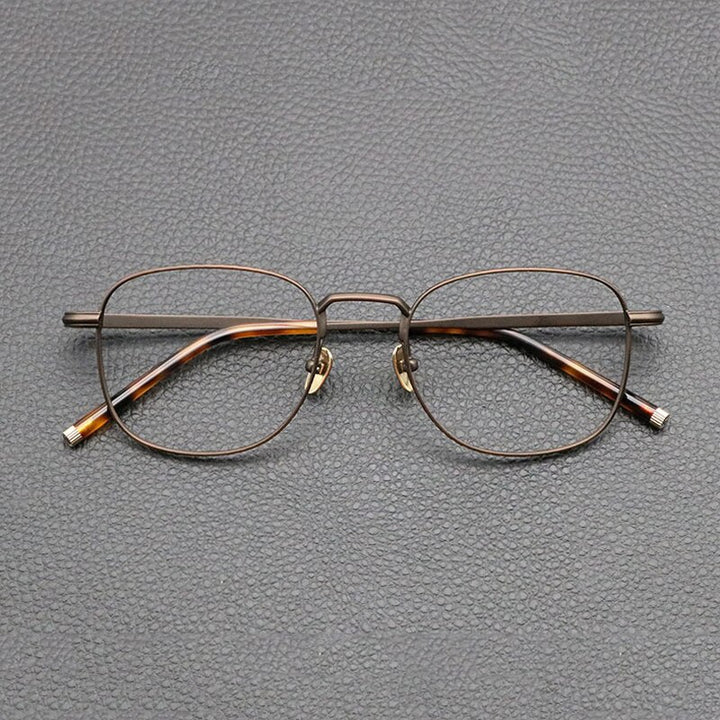 Gatenac Unisex Full Rim Square Titanium Eyeglasses Gxyj840 Full Rim Gatenac Bronze