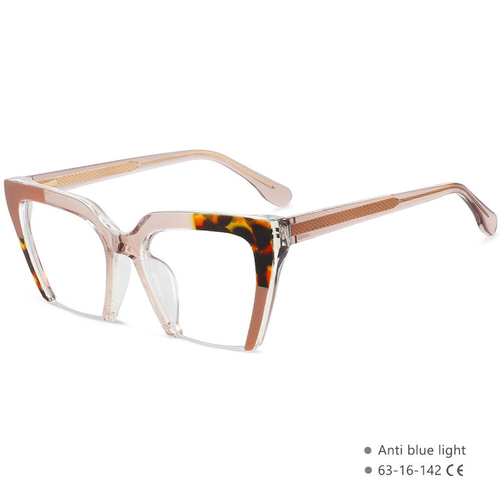 CCspace Women's Semi Rim Cat Eye Tr 90 Titanium Eyeglasses 55581 Semi Rim CCspace China C3Coffee
