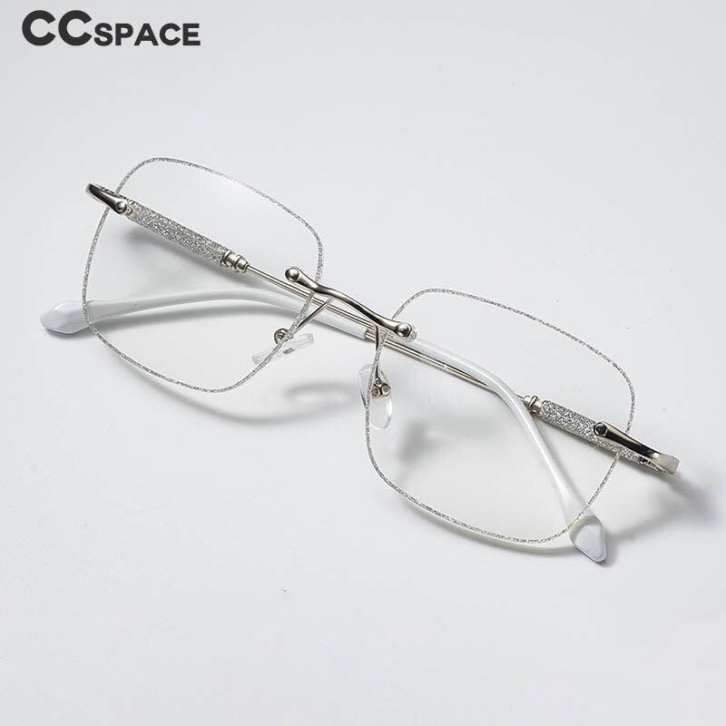 CCspace Unisex Rimless Square Alloy Hyperopic Reading Glasses 55738 Reading Glasses CCspace