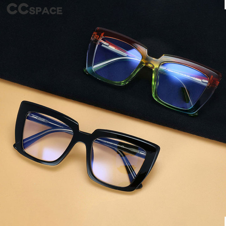 CCspace Women's Full Rim Big Square Acetate Frame Eyeglasses 54340 Full Rim CCspace