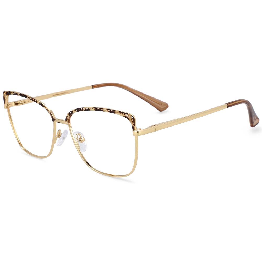 CCspace Women's Full Rim Square Tr 90 Titanium Frame Eyeglasses 54196 Full Rim CCspace Leopard