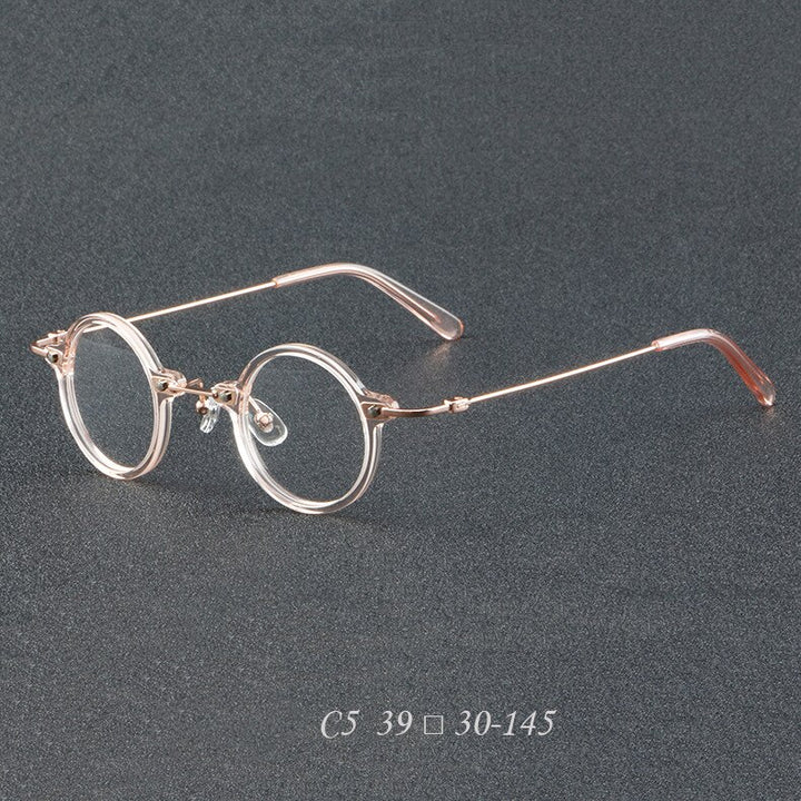 CCspace Women's Full Rim Round Acetate Eyeglasses 55275 Full Rim CCspace Pink China