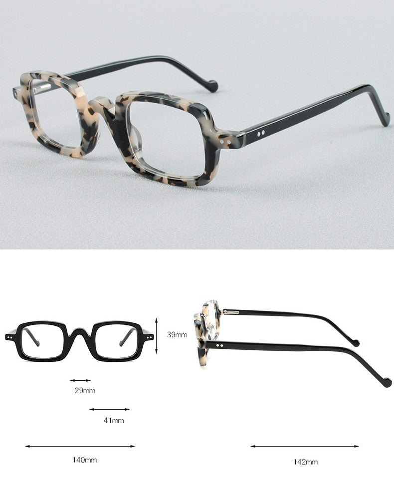 CCspace Unisex Full Rim Square Handcrafted Acetate Eyeglasses 55240 Full Rim CCspace