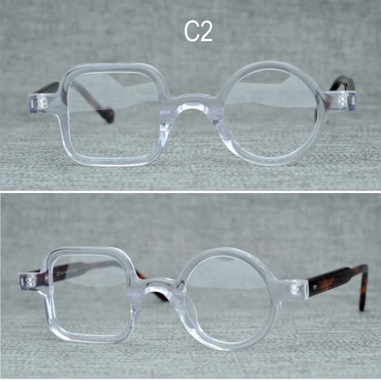 Yujo Unisex Full Rim Square Round Acetate Eyeglasses Clip On Sunglasses 002 With Clip Ons Yujo C2 China