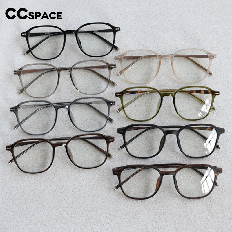 CCspace Unisex Full Rim Square Tr 90 Titanium Eyeglasses 55686 Full Rim CCspace