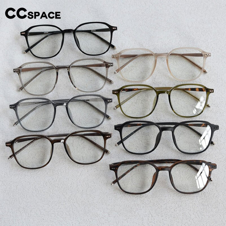 CCspace Unisex Full Rim Square Tr 90 Titanium Eyeglasses 55686 Full Rim CCspace