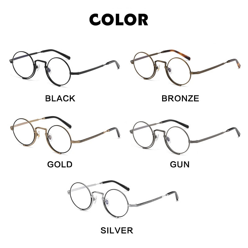 Gatenac Unisex Full Rim Round Titanium Eyeglasses Gxyj998 Full Rim Gatenac