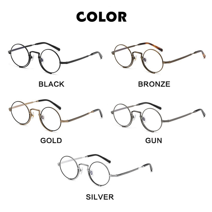 Gatenac Unisex Full Rim Round Titanium Eyeglasses Gxyj998 Full Rim Gatenac