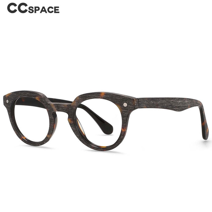 CCspace Unisex Full Rim Round Acetate Eyeglasses 55216 Full Rim CCspace