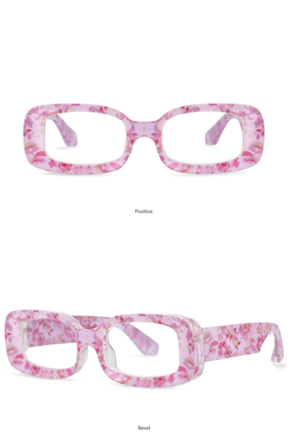 CCspace Unisex Full Rim Rectangle Resin Frame Punk Eyeglasses 54430 Full Rim CCspace
