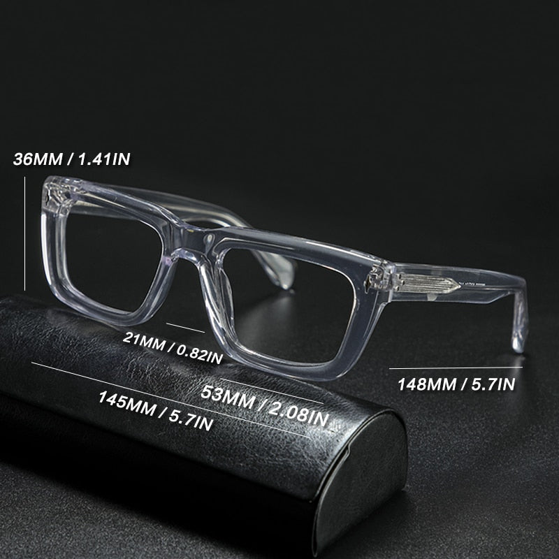 Gatenac Unisex Full Rim Square Acetate Frame Eyeglasses Gxyj776 Full Rim Gatenac