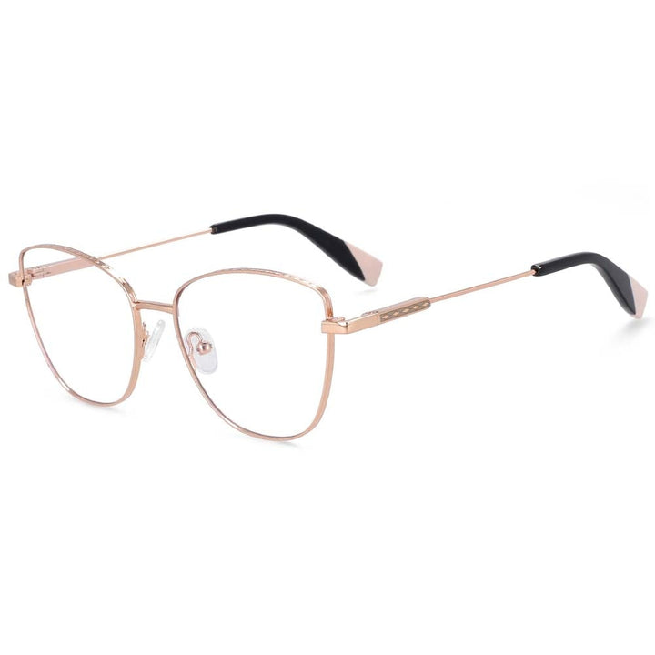 CCspace Women's Full Rim Oversized Square Alloy Frame Eyeglasses 54260 Full Rim CCspace China rose-gold