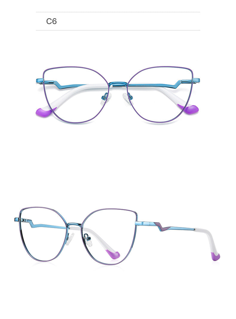 Hotony Unisex Full Rim Cat Eye Alloy Frame Eyeglasses 3043 Full Rim Hotony