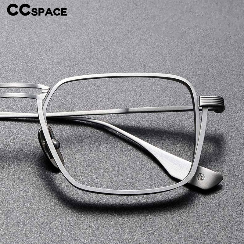 CCspace Unisex Full Rim Square Double Bridge Titanium Eyeglasses 53229 Full Rim CCspace