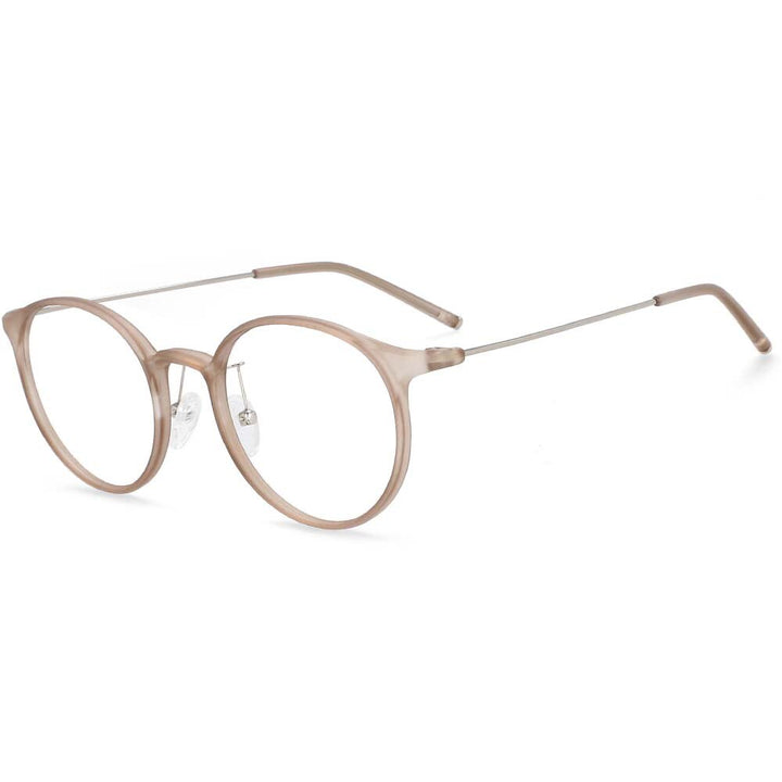 CCspace Unisex Full Rim Round Tr 90 Titanium Frame Eyeglasses 54274 Full Rim CCspace China C55clear-tea