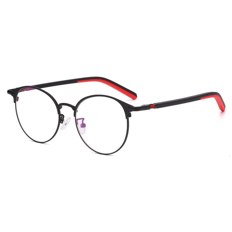 Handoer Unisex Full Rim Round Tr 90 Alloy Eyeglasses 6628 Full Rim Handoer RED