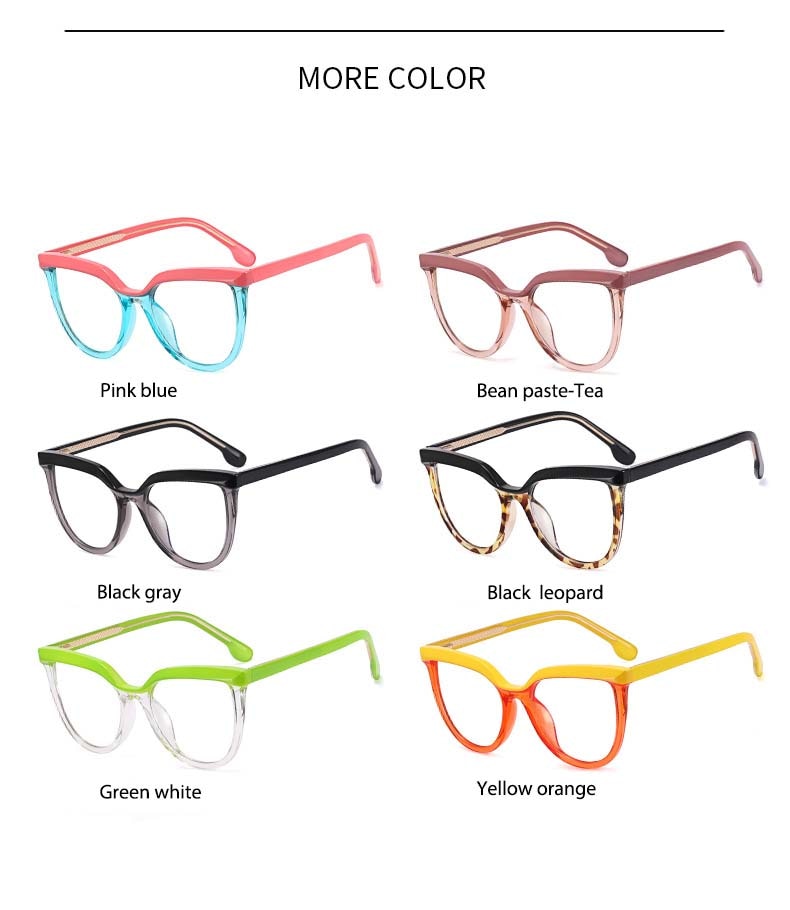 CCspace Unisex Full Rim Square Cat Eye Tr 90 Titanium Eyeglasses 54724 Full Rim CCspace