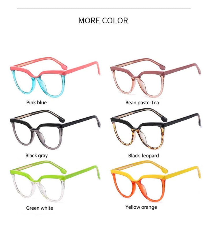 CCspace Unisex Full Rim Square Cat Eye Tr 90 Titanium Eyeglasses 54724 Full Rim CCspace