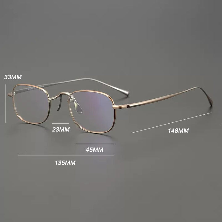 Gatenac Unisex Full Rim Square Titanium Eyeglasses Gxyj909 Full Rim Gatenac