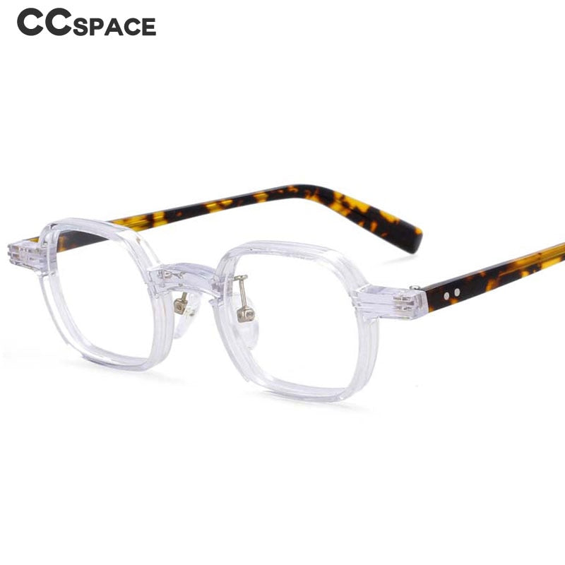 CCspace Unisex Full Rim Square Round Acetate Punk Frame Eyeglasses 54159 Full Rim CCspace