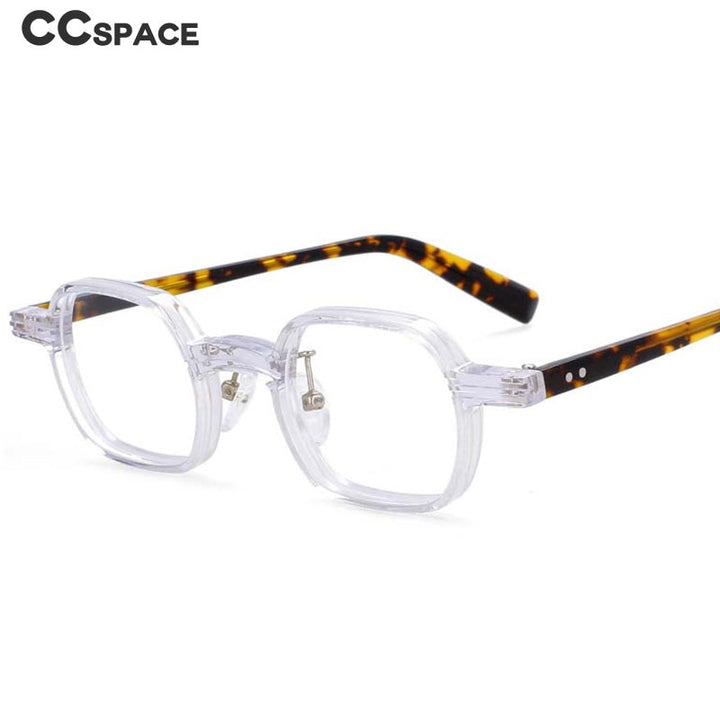 CCspace Unisex Full Rim Square Round Acetate Punk Frame Eyeglasses 54159 Full Rim CCspace