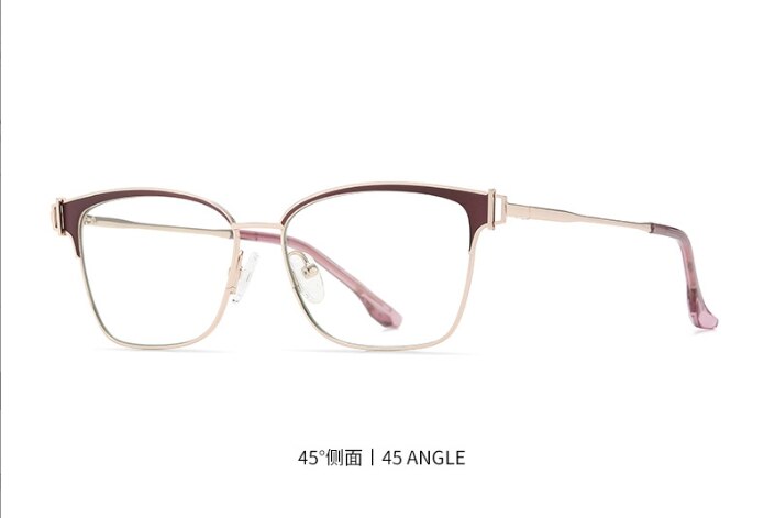 CCspace Women's Full Rim Square Acetate Alloy Eyeglasses 55605 Full Rim CCspace China Purple