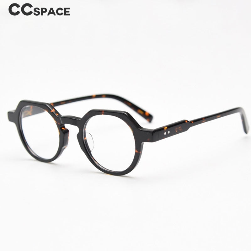 CCspace Unisex Full Rim Polygon Acetate Eyeglasses 55273 Full Rim CCspace