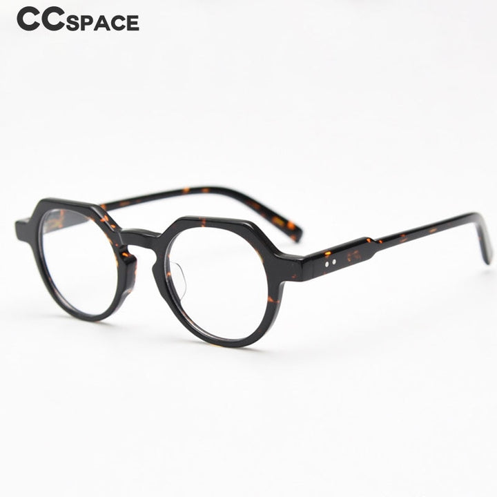 CCspace Unisex Full Rim Polygon Acetate Eyeglasses 55273 Full Rim CCspace