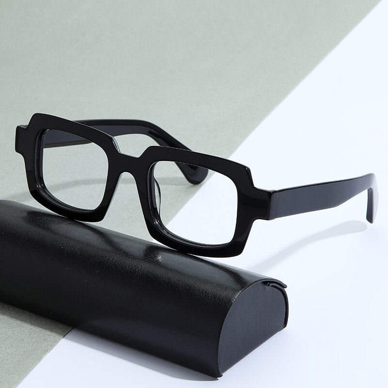 Gatenac Unisex Full Rim Square Handcrafted Acetate Frame Eyeglasses Gxyj822 Full Rim Gatenac