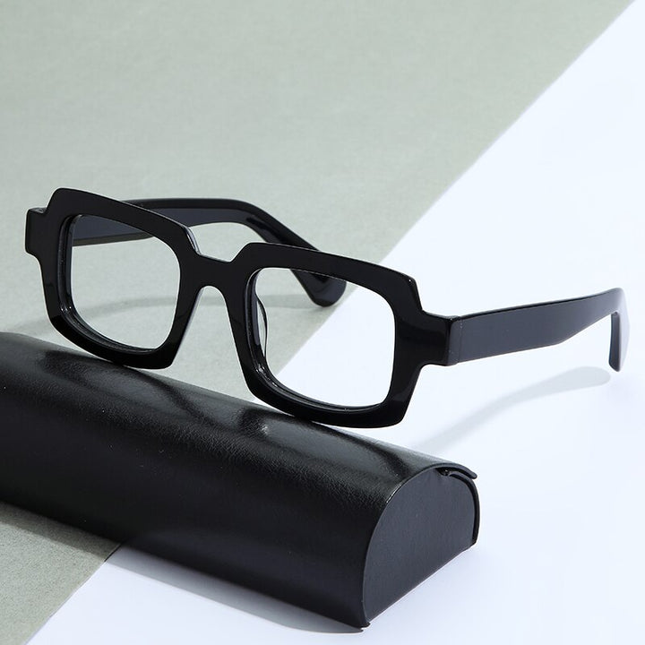 Gatenac Unisex Full Rim Square Handcrafted Acetate Frame Eyeglasses Gxyj822 Full Rim Gatenac