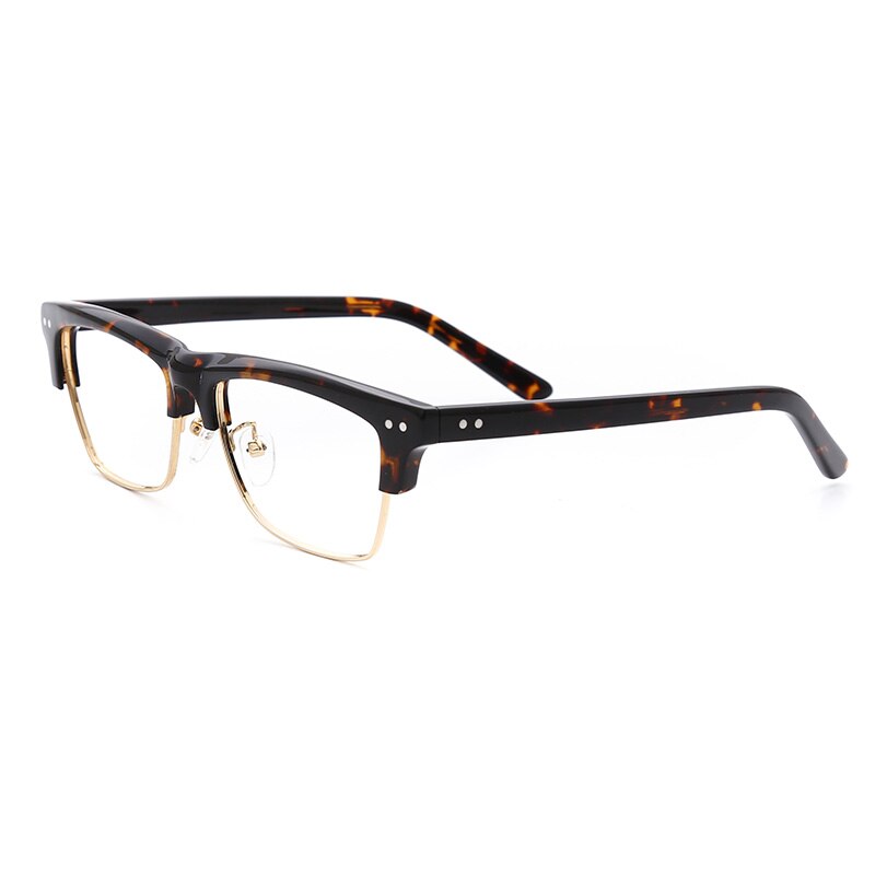 Oveliness Unisex Full Rim Square Acetate Alloy Eyeglasses Full Rim Oveliness tortoise