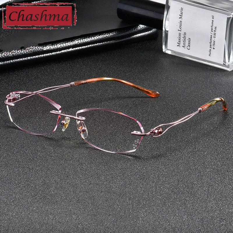 Chashma Women's Rimless Oval Titanium Eyeglasses 2267 Rimless Chashma