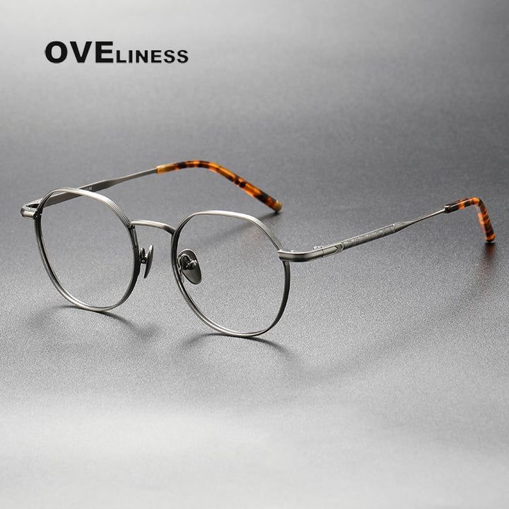 Oveliness Unisex Full Rim Round Square Titanium Eyeglasses Mira Full Rim Oveliness gun
