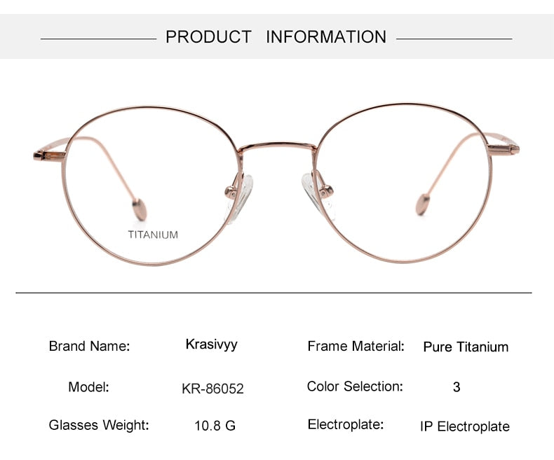 Krasivyy Unisex Full Rim Round Titanium Eyeglasses Kr86052 Full Rim Krasivyy   