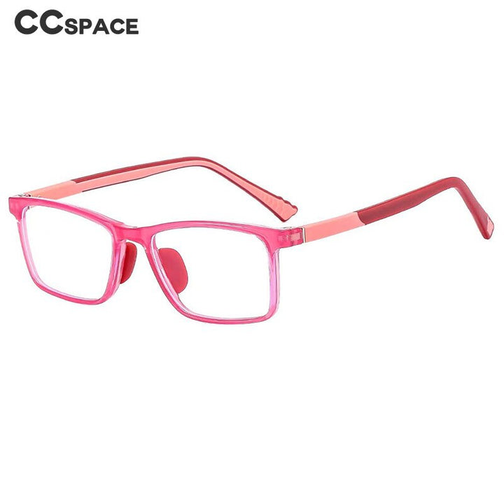 CCspace Unisex Youth Full Rim Square Silicone Eyeglasses 54670 Full Rim CCspace