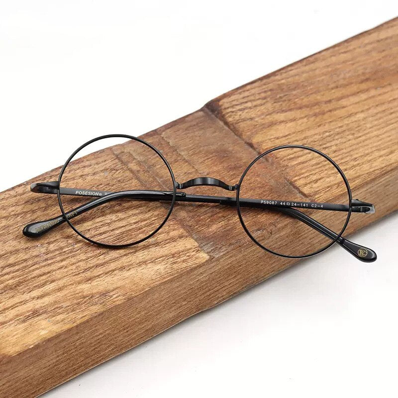 Hdcrafter Unisex Full Rim Round Titanium Eyeglasses Full Rim Hdcrafter Eyeglasses