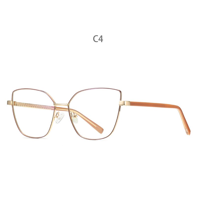 Hdcrafter Women's Full Rim Cat Eye Titanium Frame Eyeglasses 3002 Full Rim Hdcrafter Eyeglasses C4