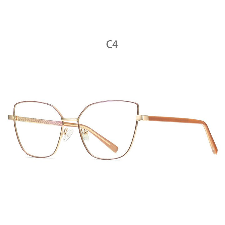 Hdcrafter Women's Full Rim Cat Eye Titanium Frame Eyeglasses 3002 Full Rim Hdcrafter Eyeglasses C4